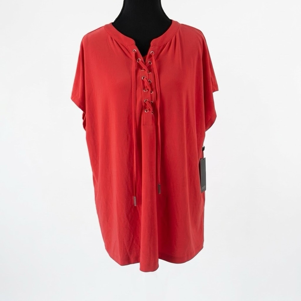 New Jones New York Blouse Womens Size XL Rouge Office Preppy Casual Stretch NEW